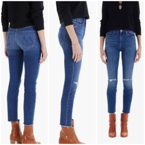 Mother High Waisted Looker Ankle Fray Nature Tune Up size 30